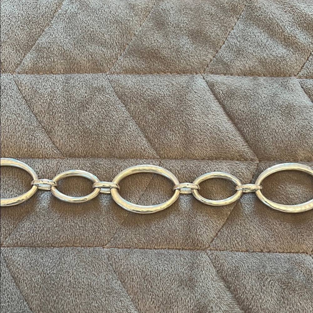James Avery Hammered Silver Stylish Oval Link Necklace 925 Retired - Picture 5 of 16